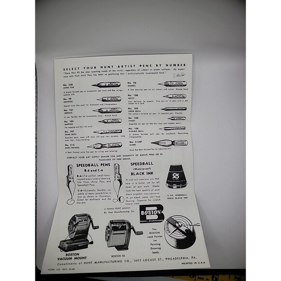 Pen Set Hunt Speedball # 5 Artist Calligraphy Lettering & Pen Drawing 3065 USA - Picture 7 of 7
